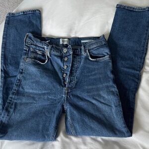 Citizens of Humanity High-Rise Button-Fly Dark Blue Jeans